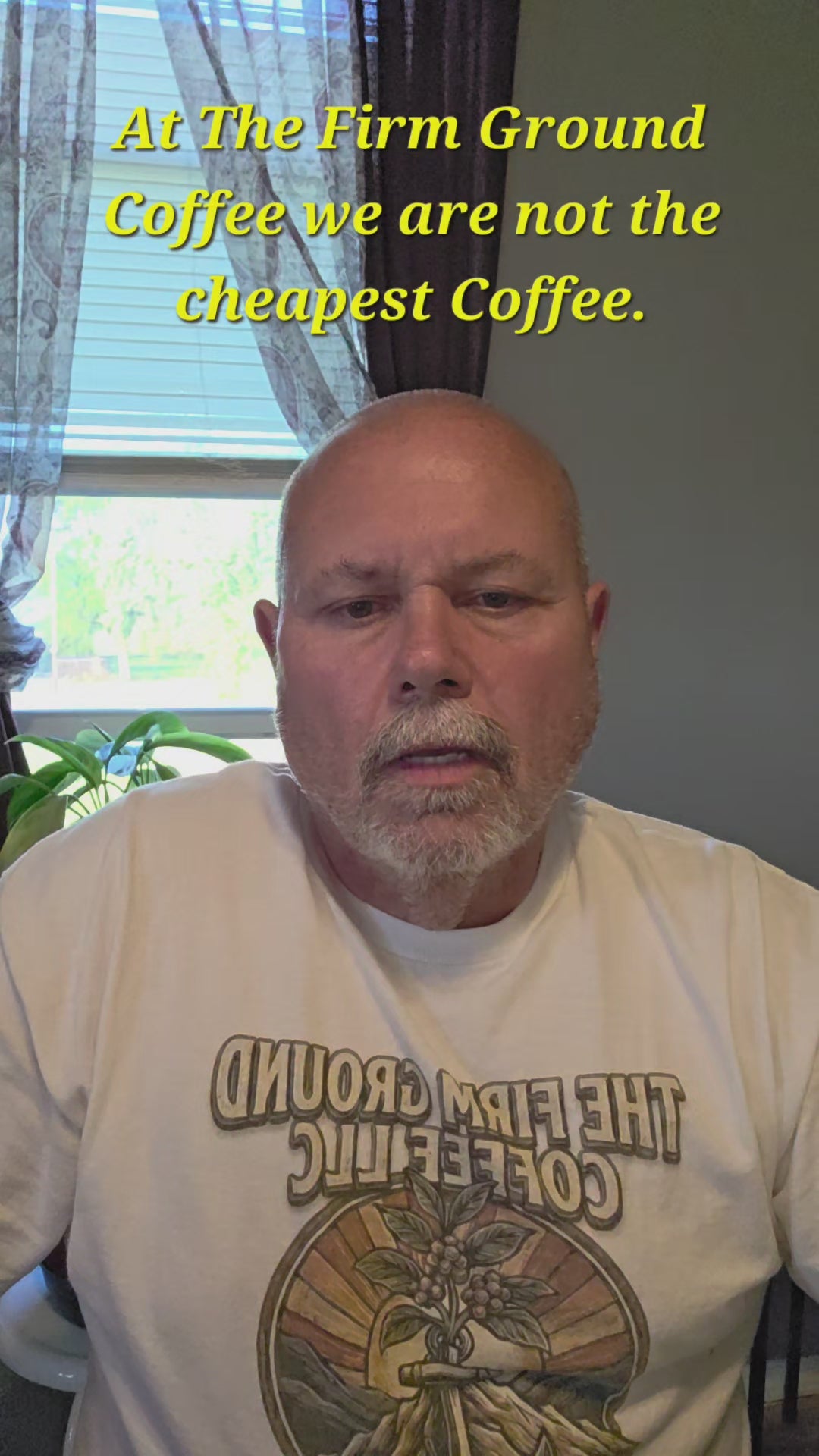 Load video: Pastor reading the Bible with a cup of coffee, sharing a faith-based morning message from The Firm Ground Coffee.